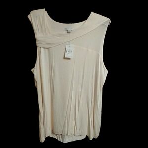 Cato Cap Sleeve Ivory Top With Sheer Inlay